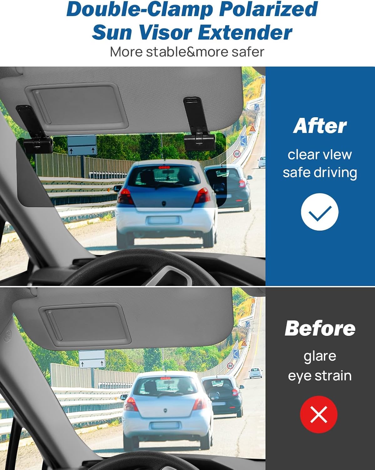 Dakuda© Visiera Parasole Auto Polarizzata – Anti-Abbagliamento UV400