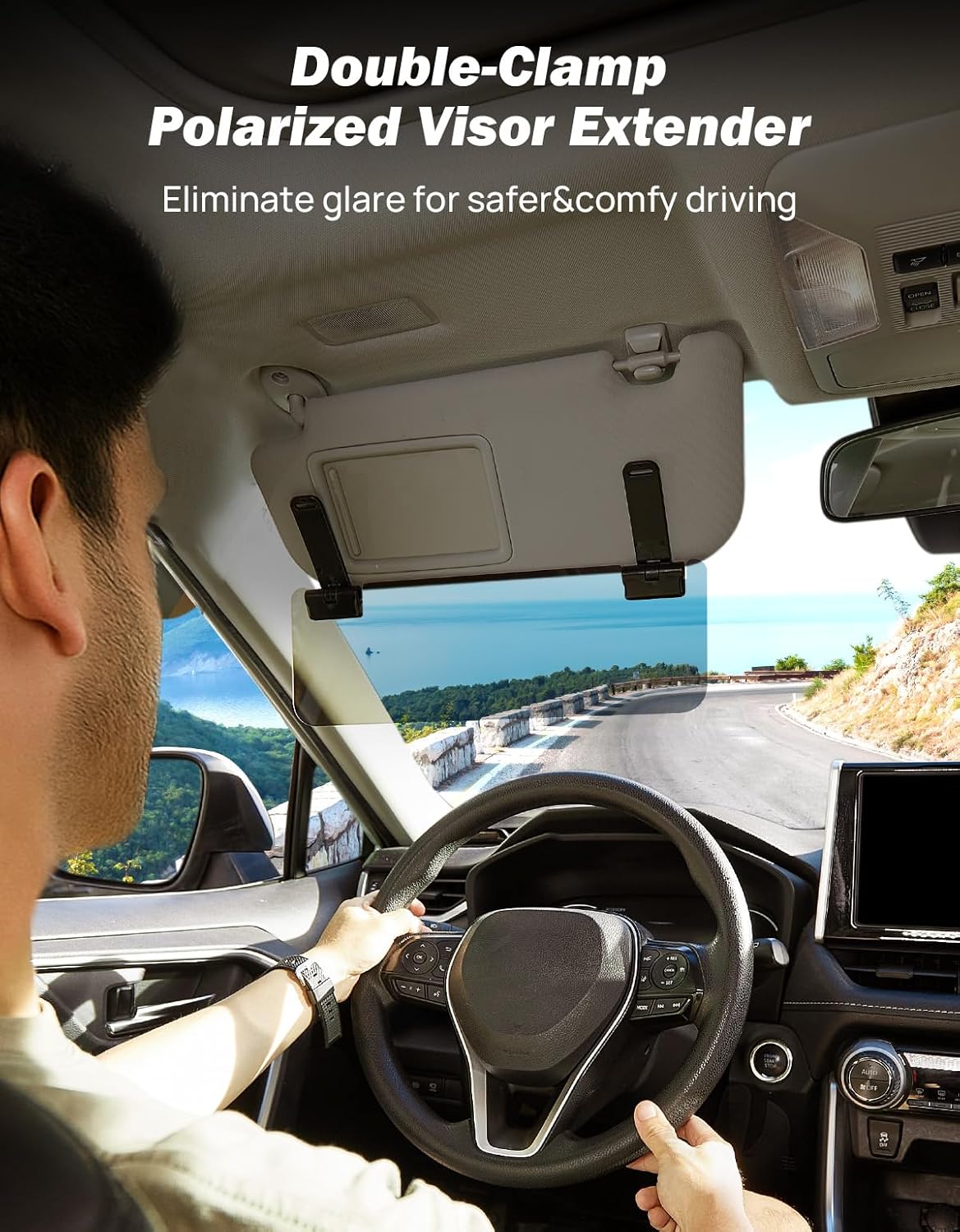 Dakuda© Visiera Parasole Auto Polarizzata – Anti-Abbagliamento UV400