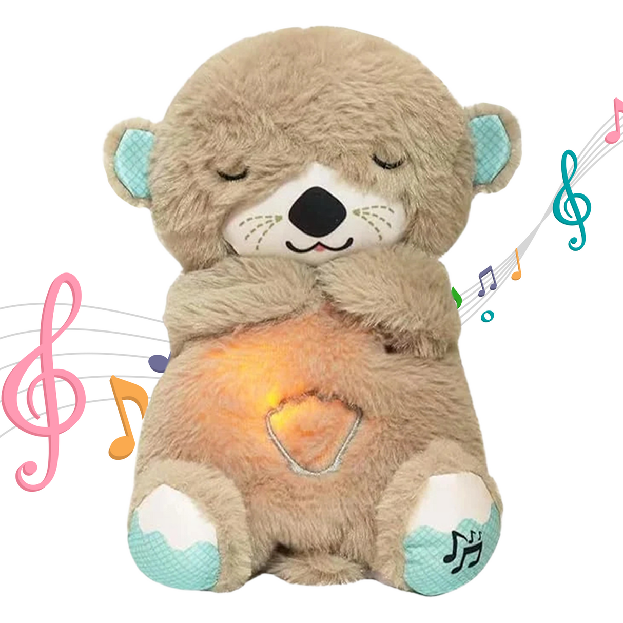 Dakuda Orsetto Respirante – Peluche Musicale con Luci per Sonno Calmo